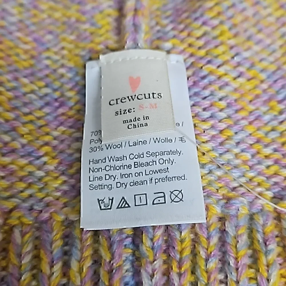 J. Crew Crewcuts Marl Beanie Knit Winter Hat Cap Rainbow Girls S-M